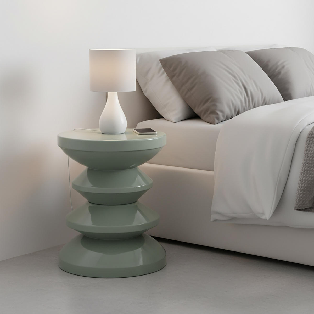 STRANSKA miza - zelena, kovina (35/35/46cm) - Relaxdays