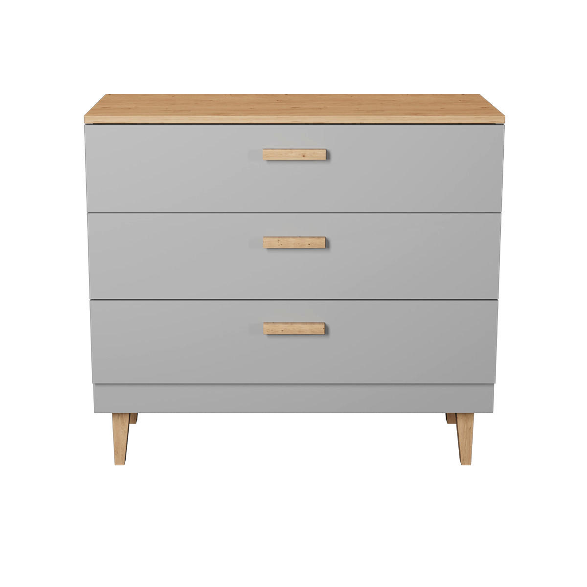 KOMODA Denver Siva - siva, leseni material (100/90/47cm) - Petits-meubles