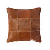 PATCHWORK-KISSEN Fell & Leder 45/45 cm - Braun, Leder/Textil (45/45cm) - Homescapes