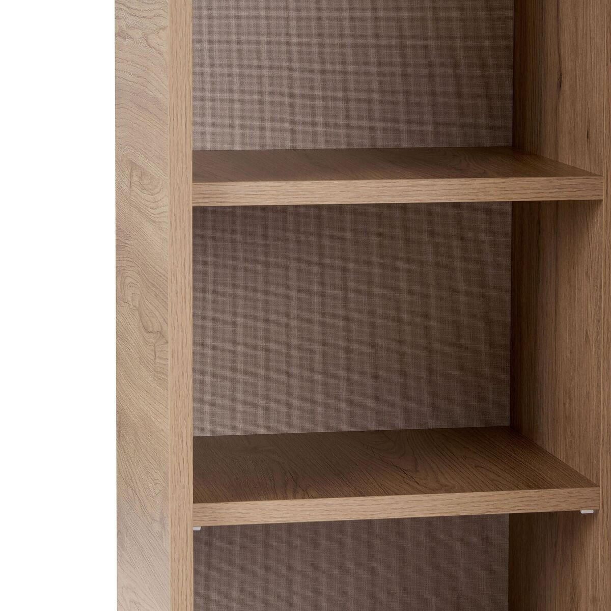 HOHE ANRICHTE 1 Tür 3 offenen Fächern mit abgerundeten Kanten 34/110/70 cm - Eichefarben, Holzwerkstoff (34/110/29cm) - Calicosy