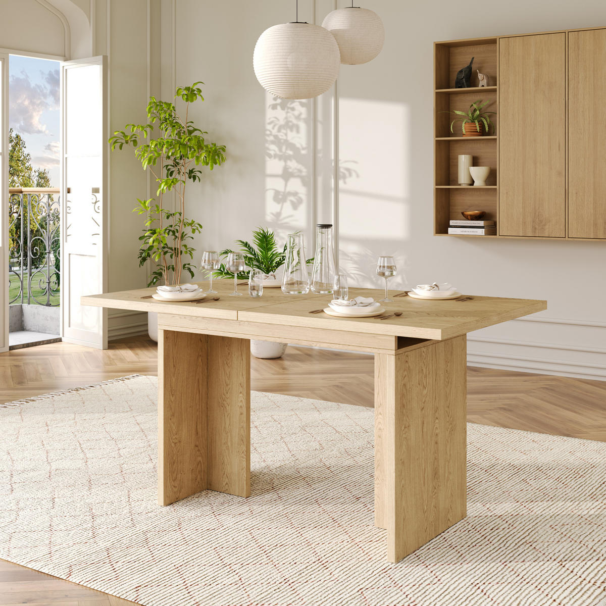 ESSTISCH aus MDF 140-180x80 cm Eichefarben ausziehbar für 6-8 Personen mit 30 mm Tischplatte - Eichefarben, Holzwerkstoff (180/80/75cm) - Modfu