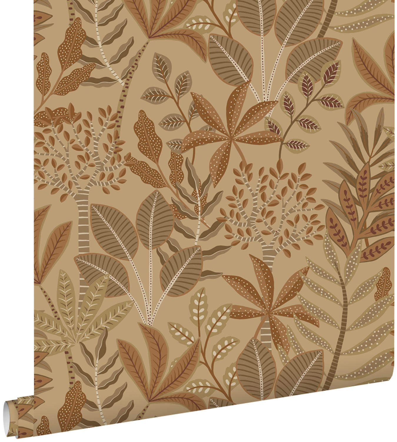 TAPETE Blätter 50 x 900 cm - Terracotta, Papier (50/900cm) - ESTAhome