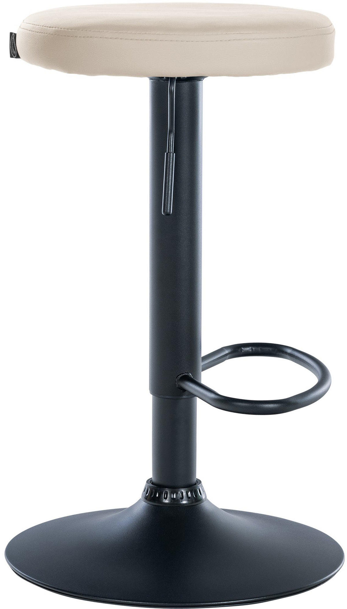 BARHOCKER 2er Set Pontius Kunstleder schwarz creme - Schwarz/Naturfarben, Kunststoff/Metall (38.5/81/38.5cm) - TPFLiving