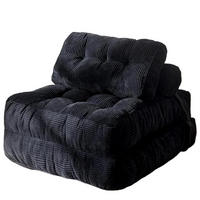 SCHLAFSESSEL Schlafsofa Sofabett Einzelsofa mit Waschbarem Kissen - Schwarz, Textil (85/40/85cm) - Authentics