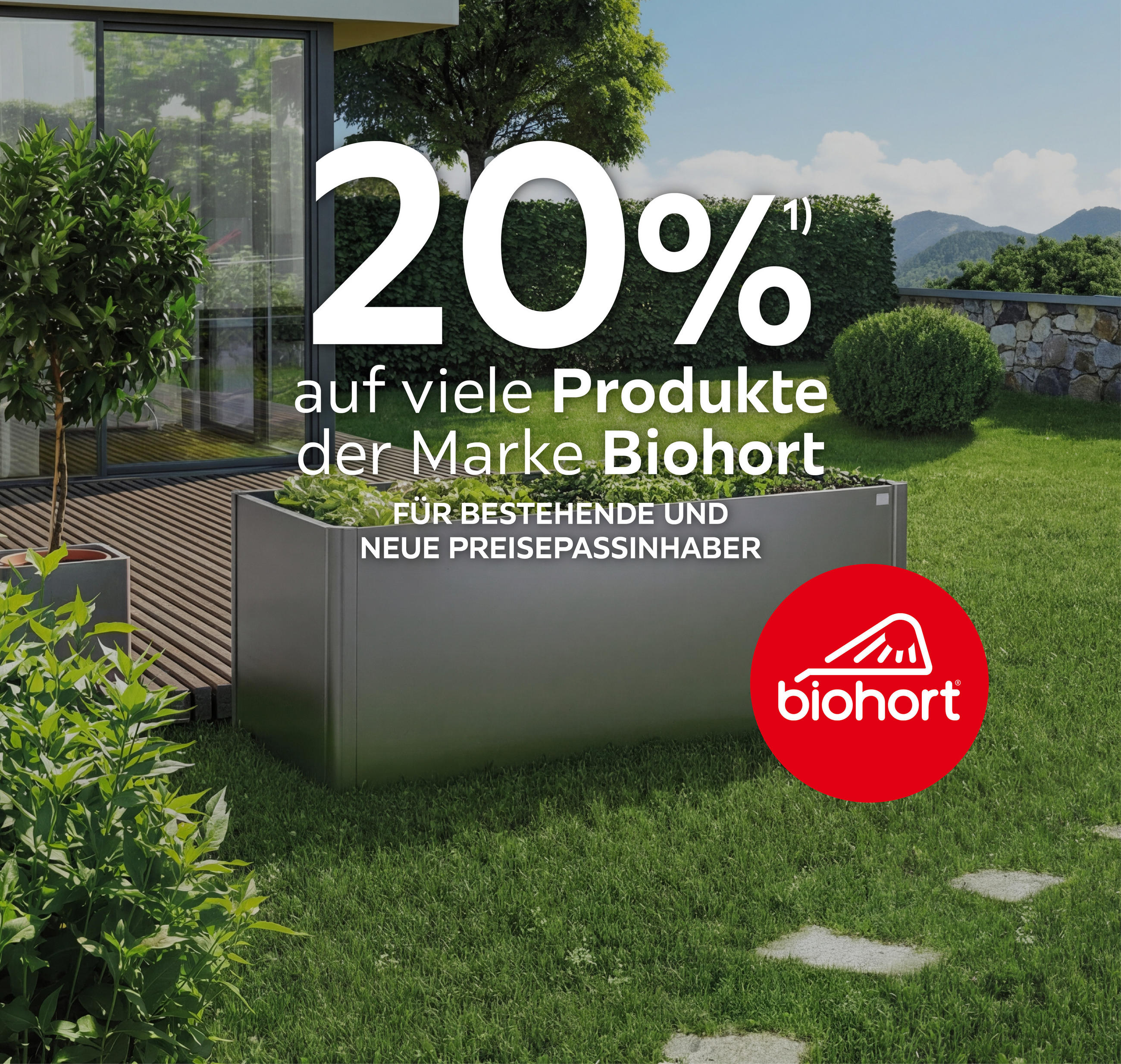 20% auf viele Produkte der Marke Biohort; Für bestehende und neue Preisepassinhaber; biohort