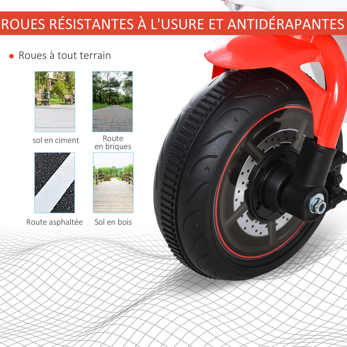 RUTSCHFAHRZEUG DE-16917 Moto de Course avec effets Rouge - Rot, Metall (74/39/48cm) - ComfortXL