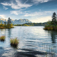 FOTOTAPETE Landschaft 300 x 280 cm - Blau, Papier (300/280cm) - Sanders & Sanders