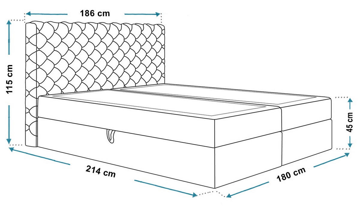 BETT Beige FOX 8 Kontinentalbett 180x200 cm - Beige, Holzwerkstoff (180/200cm) - Sepro Meble