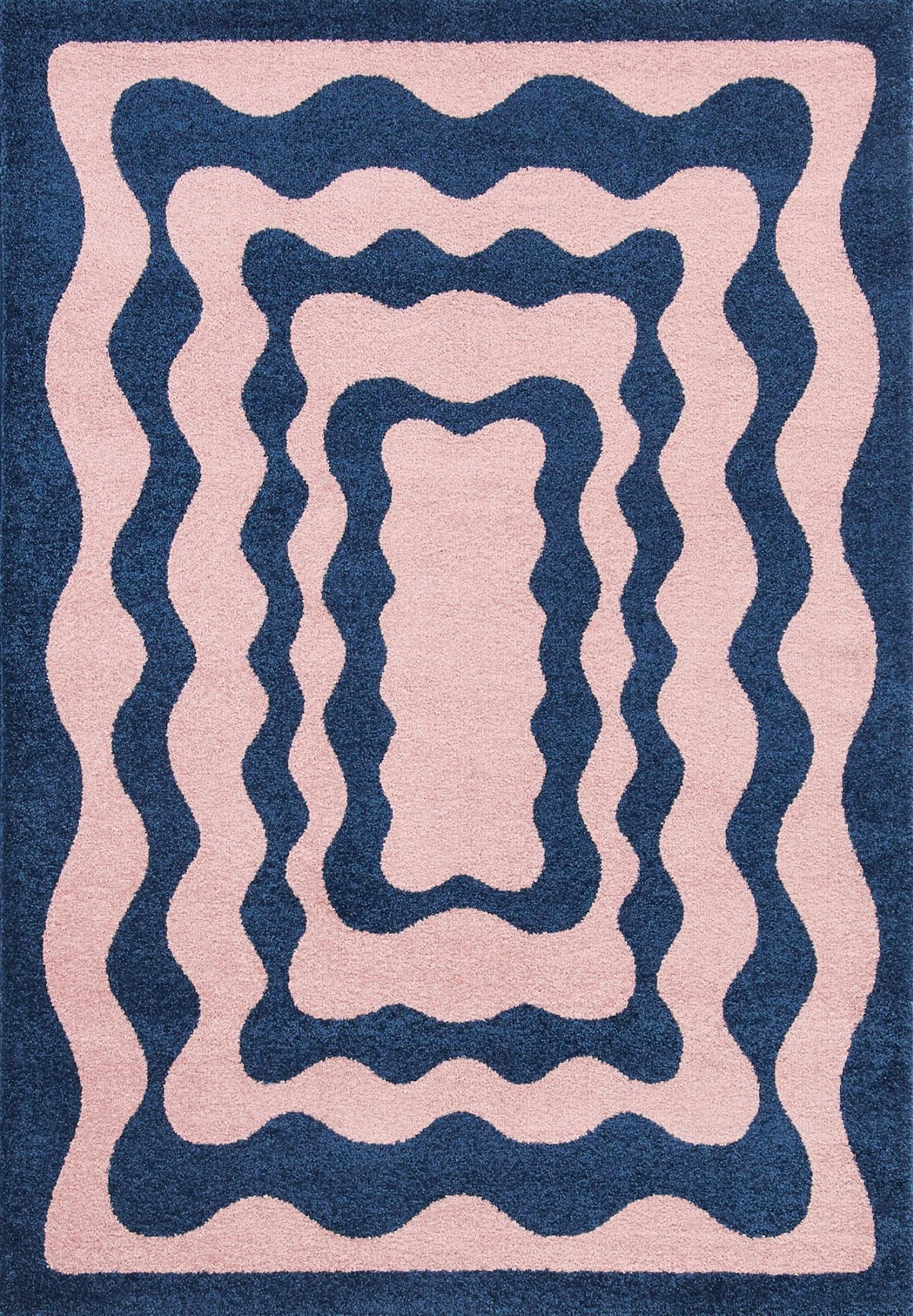 TEPPICH vintage blau Groovy 120x160 cm - Blau, Textil (120/160cm) - Nazar Rugs