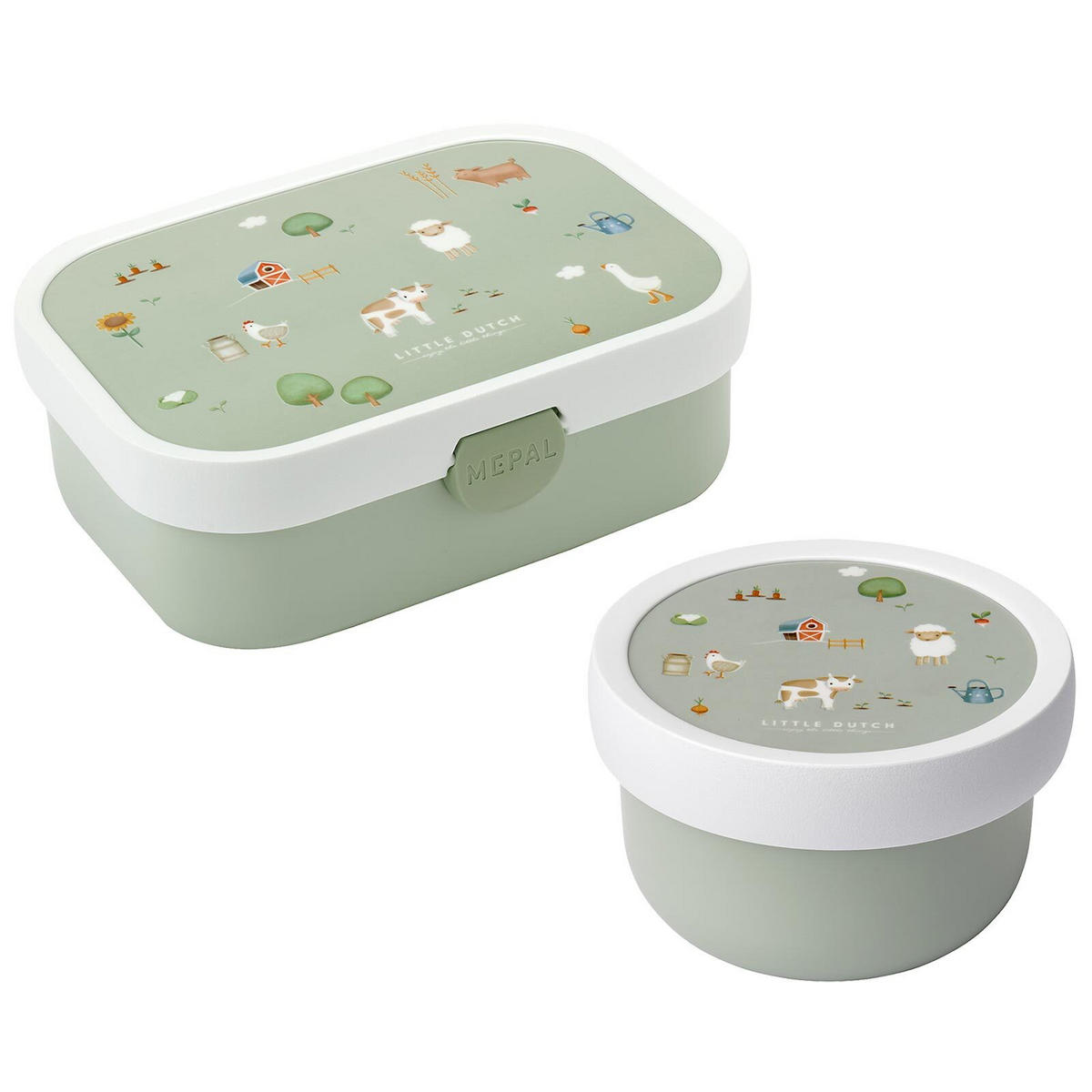 OBST- UND BENTOBOX LITTLE FARM Campus grün 300 & 750 ml - Grün, Kunststoff (1/1/1cm) - Mepal