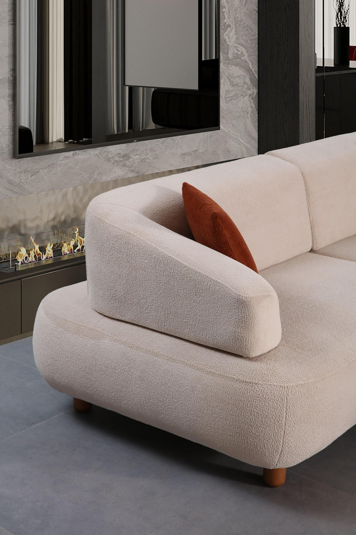 2-SITZER Sofa THRON, Beige - Beige, Holz/Textil (190/78/110cm) - Villa Möbel