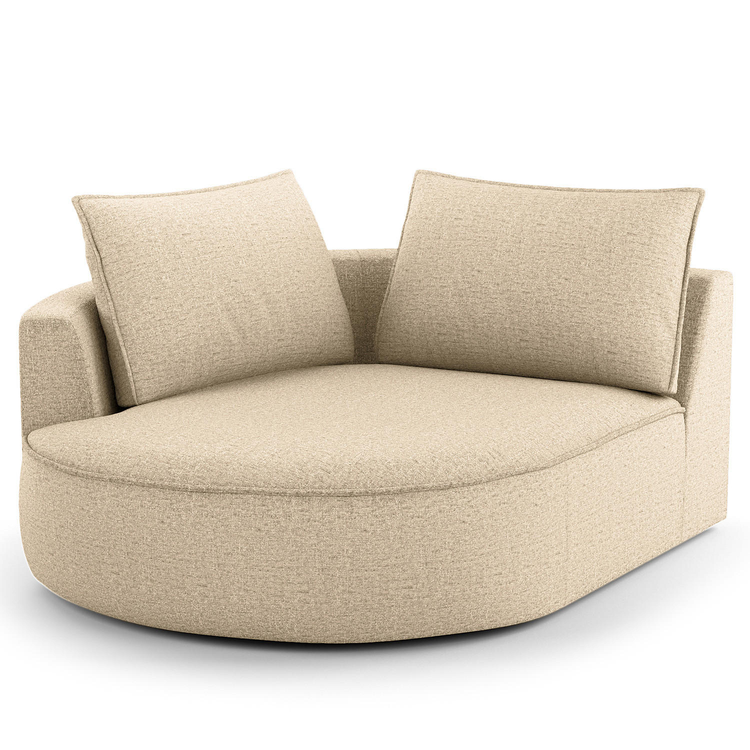 OTTOMANE - modular - Taupe/Schwarz, Kunststoff/Textil (126/82/154cm) - home24