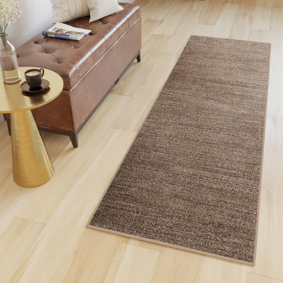 LÄUFER SARI Beige 70/100 cm - Beige, Textil (70/100cm) - Tapiso