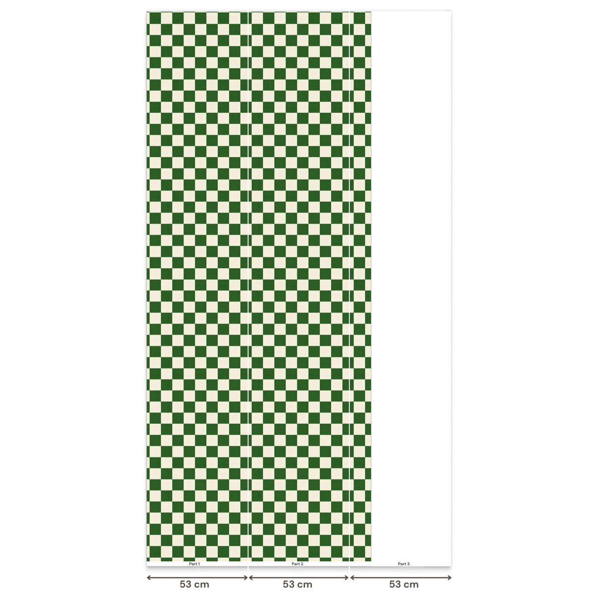 KINDERTAPETE - Schachbrett - Muster - Grün - 120x280 cm - Grün, Papier (120/280cm) - OnlyWow