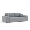 3-SITZER-SOFA Zanzibar Grau Plüschstoff - Schwarz/Grau, Holz/Holzwerkstoff (213/79/108cm) - Maison de Reve