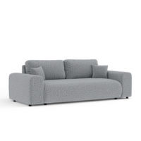 3-SITZER-SOFA Zanzibar Grau Plüschstoff - Schwarz/Grau, Holz/Holzwerkstoff (213/79/108cm) - Maison de Reve