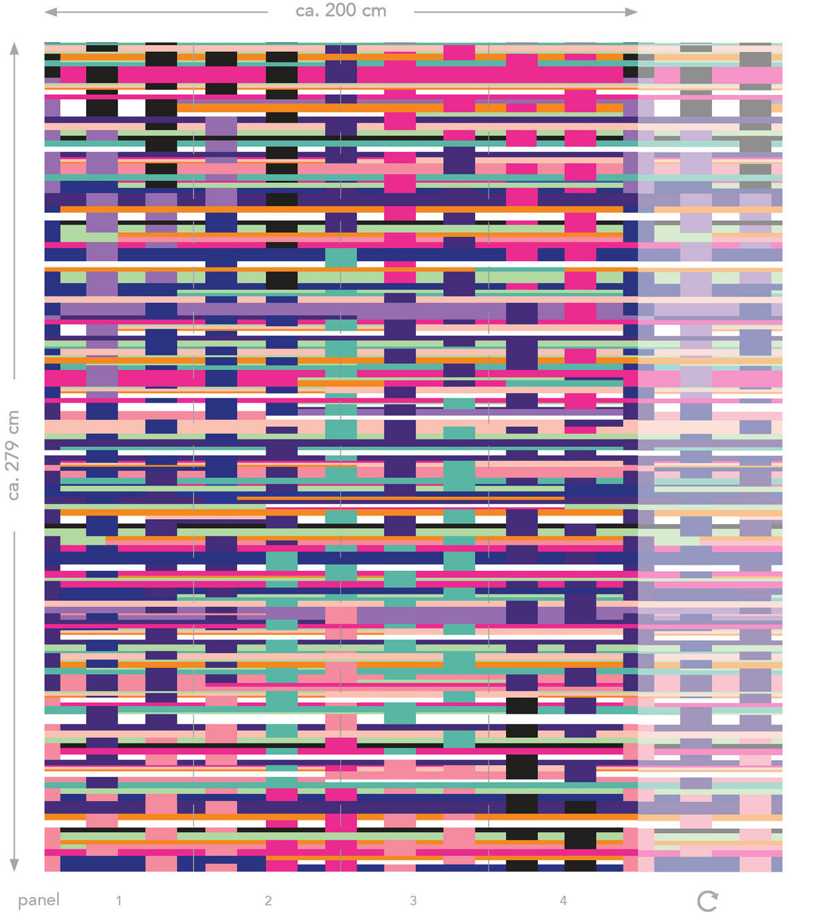 FOTOTAPETE grafisches Muster 200 x 279 cm - Pink, Papier (200/279cm) - ESTAhome