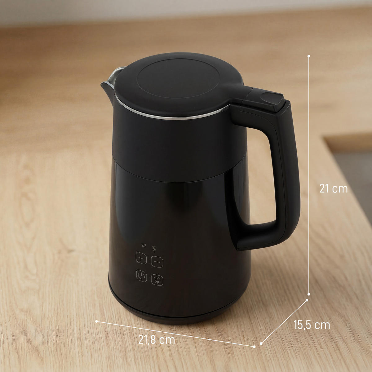 WASSERKOCHER Edelstahl Kunststoff Schwarz - Schwarz, Kunststoff/Metall (21.8cm) - HOMCOM