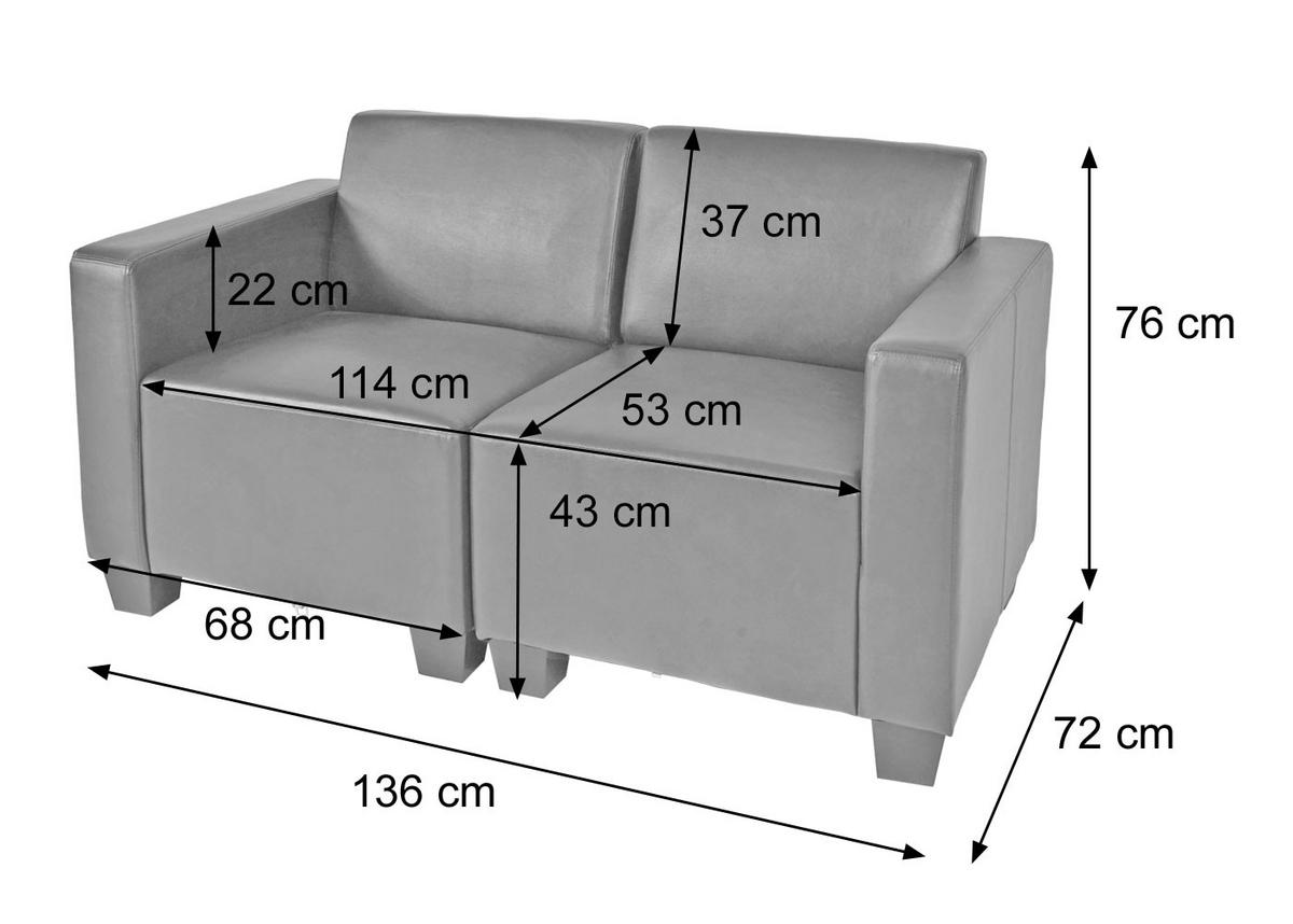 2-SITZER SOFA Grau - Grau, Textil (136/76/72cm) - MCW