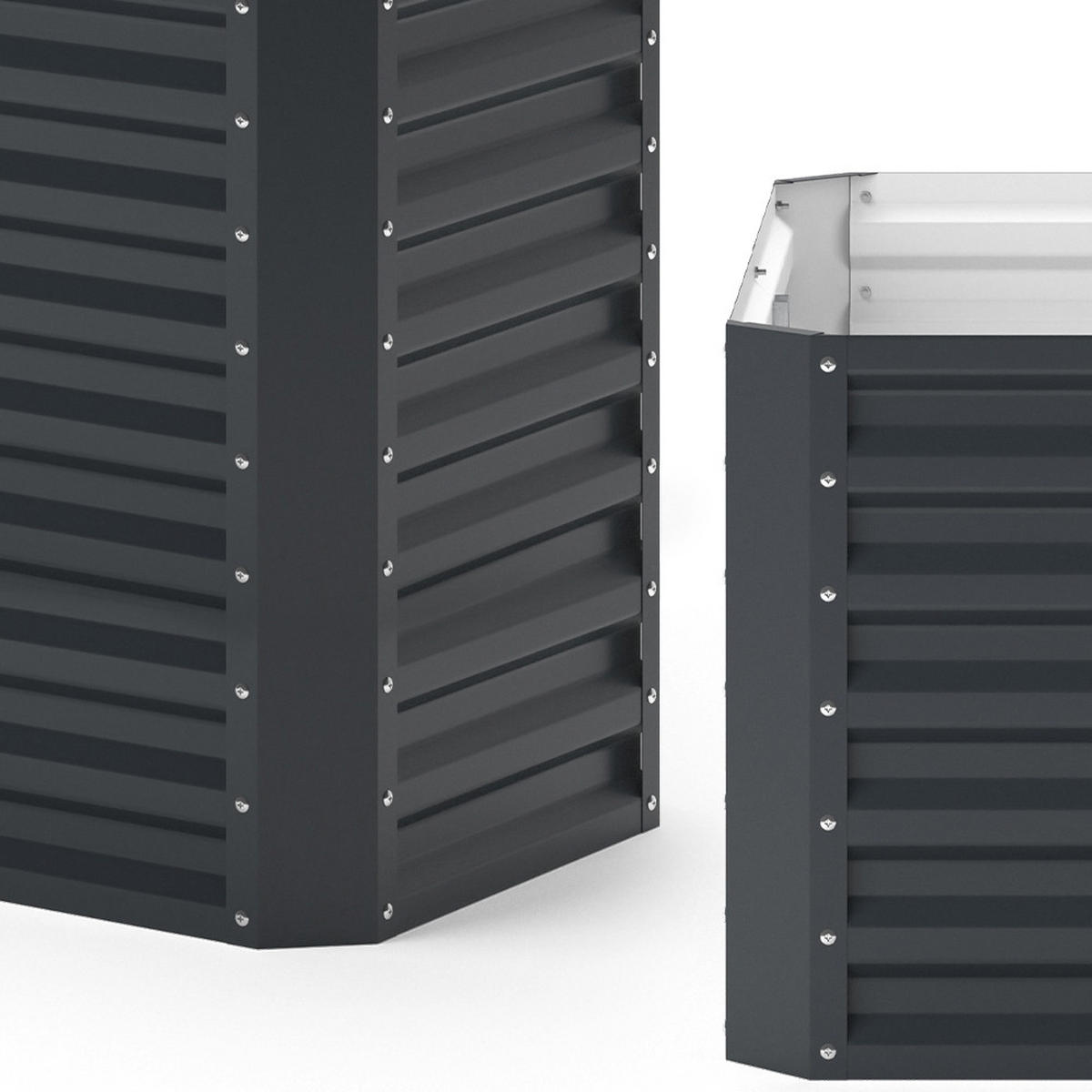 HOCHBEET Anthrazit 120 x 60 cm - Anthrazit, Metall (120/80/60cm) - OK-Living