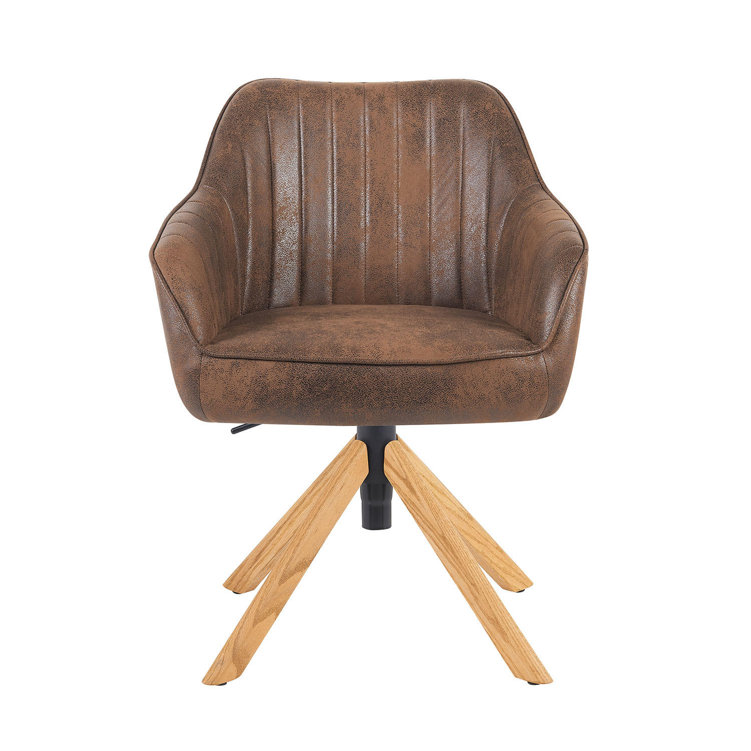 BÜROSTUHL Mika-Olea - Honigeiche/Braun, Eichenholz/Holz (60/83/61cm) - DUBI Möbel