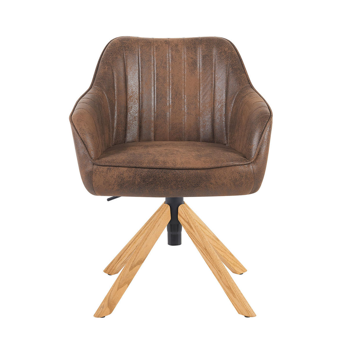 BÜROSTUHL Mika-Olea - Honigeiche/Braun, Eichenholz/Holz (60/83/61cm) - DUBI Möbel