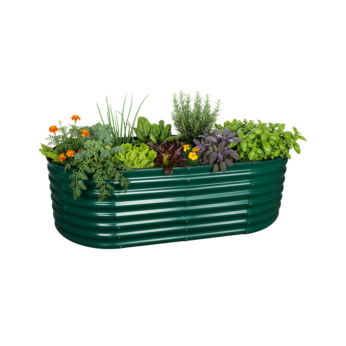 HOCHBEET - Grün, Metall (200/60/100cm) - Relaxdays