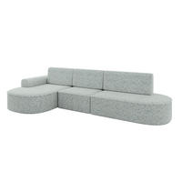 ECKSOFA mit Schlaffunktion Ottomane Links MARI L2-S 368X167X85 Grün Velours - Smaragdgrün/Schwarz, Holzwerkstoff/Kunststoff (368/167cm) - ALTDECOR