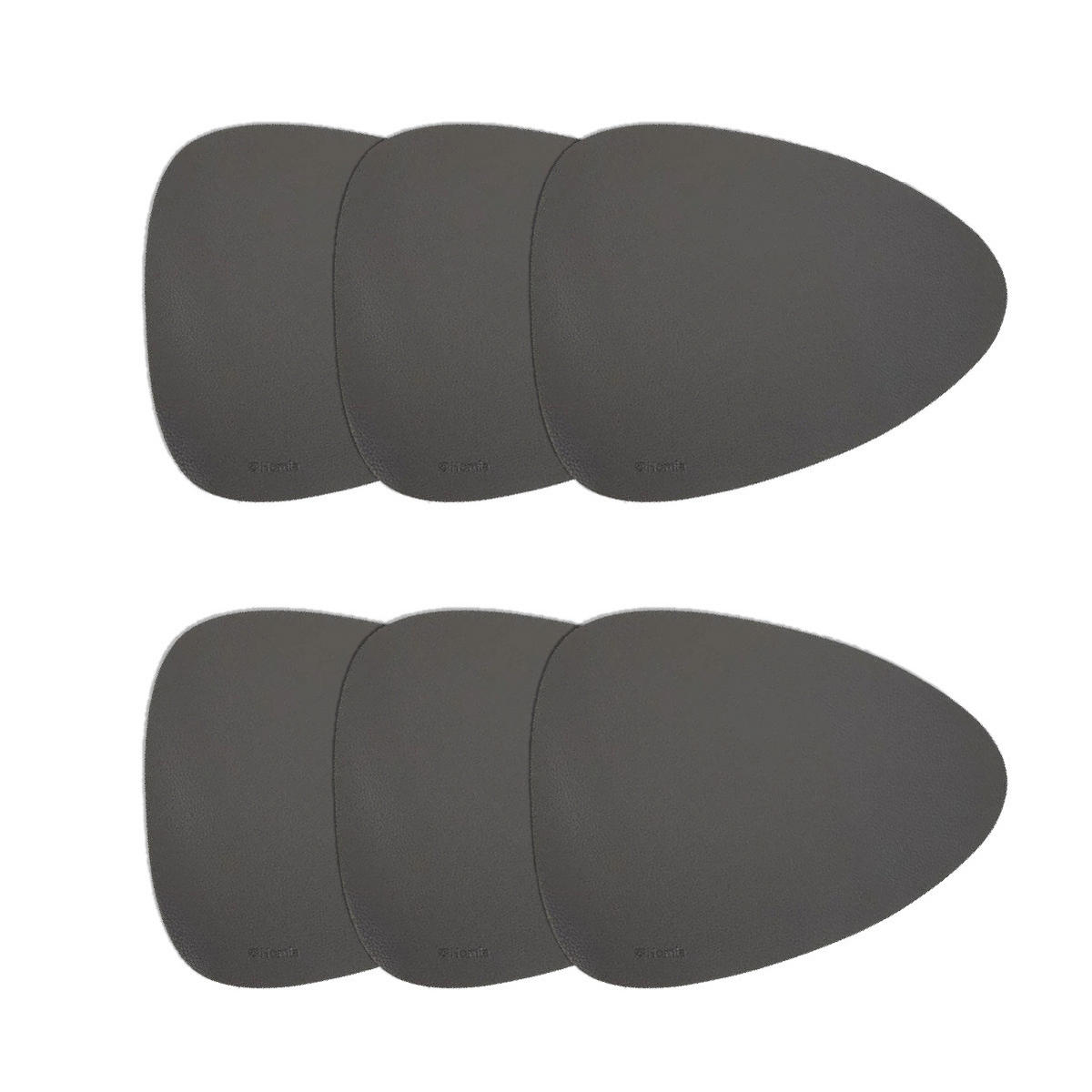 TISCHUNTERLAGE Femelo grau 38 cm 6er-Set - Grau, Textil (38/38cm) - Homla