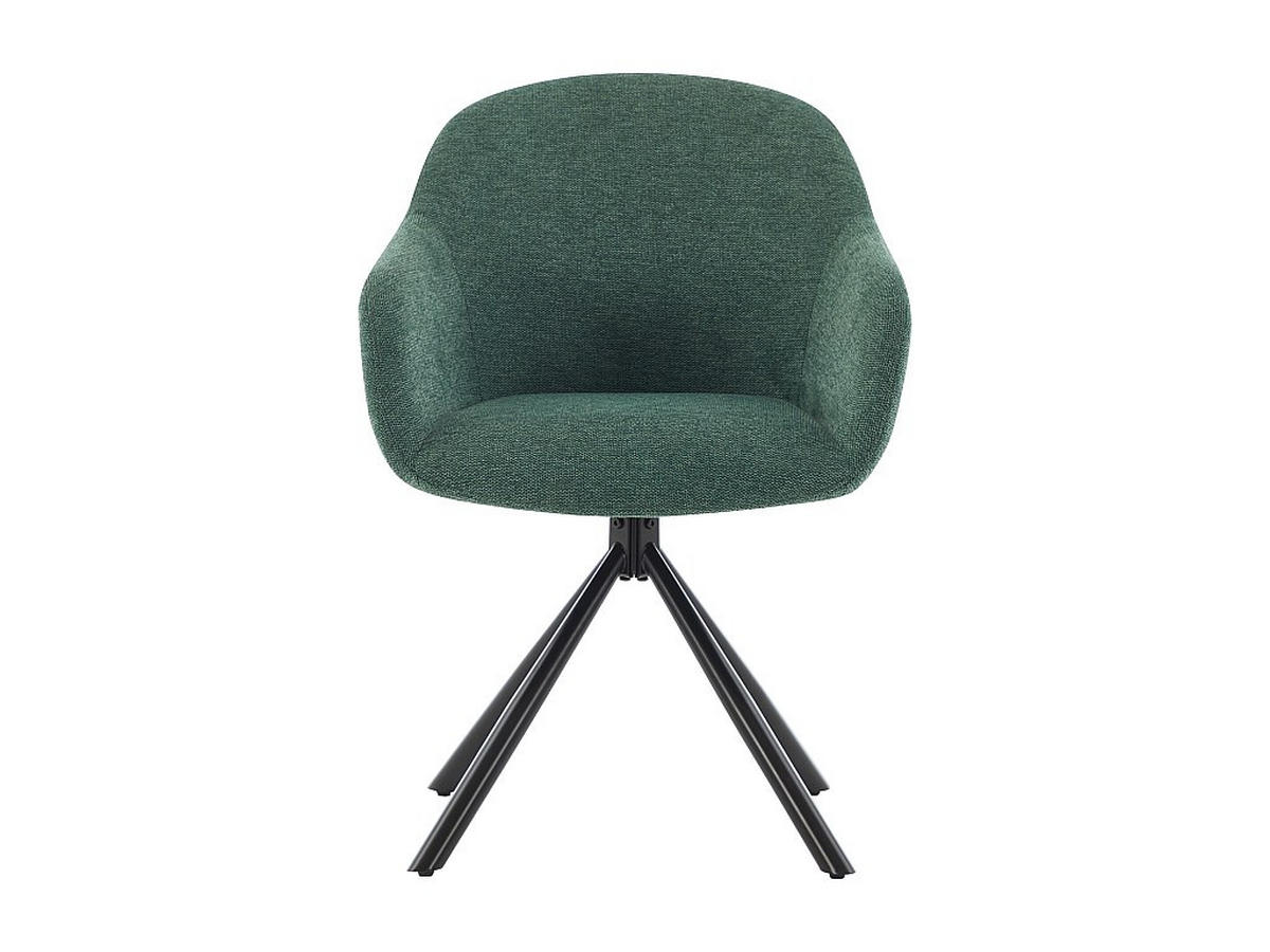 6‑ER Set Stühle mit Armlehnen - Textilstoff & Metall - Grün - CILIENO - Grün, Textil (60/80/57cm) - Vente-Unique