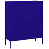 SIDEBOARD mit 2 Türen und verstellbaren Einlegeböden, 80/35/101,5 cm, aus Stahl, in Marineblau - Blau, Metall (80/101.5/35cm) - vidaXL
