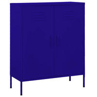 SIDEBOARD mit 2 Türen und verstellbaren Einlegeböden, 80/35/101,5 cm, aus Stahl, in Marineblau - Blau, Metall (80/101.5/35cm) - vidaXL