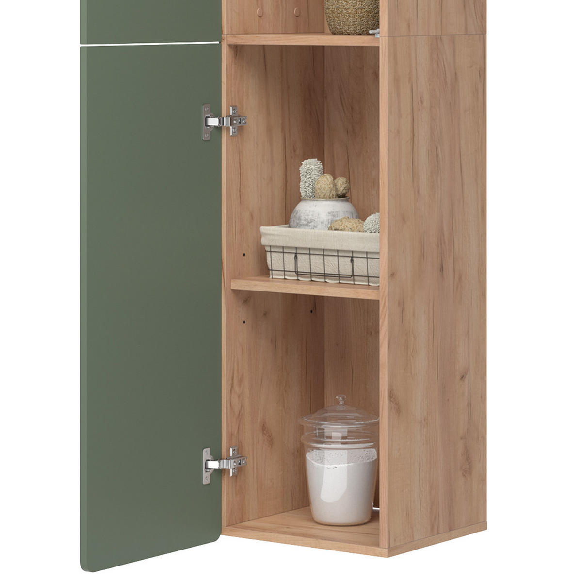 HOCHSCHRANK Izan Grün/Goldkraft Eiche 36.6 x 171.6 cm - Honigeiche/Grün, Holzwerkstoff (36.6/171.6/33.2cm) - Vicco