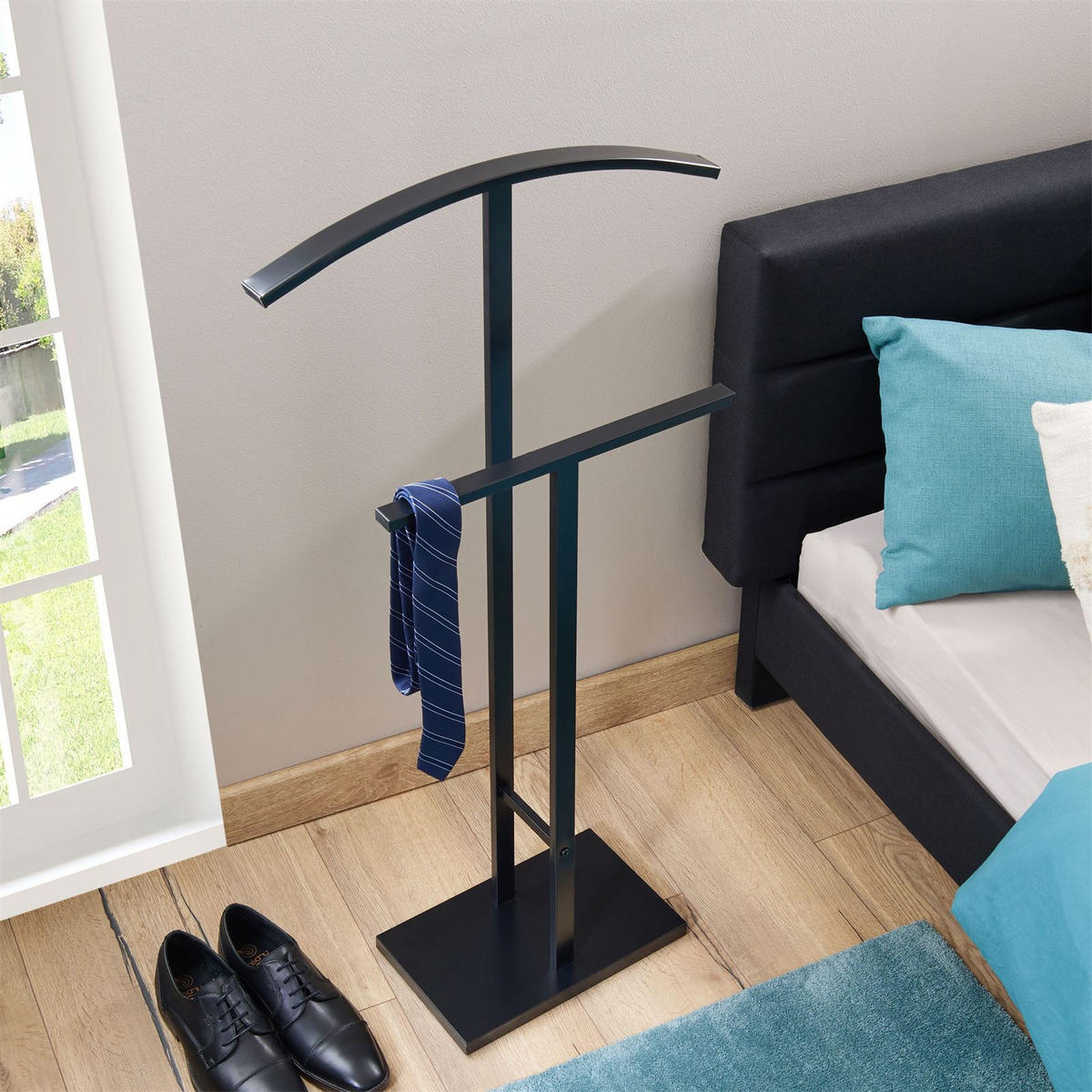 HERRENDIENER SCOTT - Schwarz, Metall (40/100/20cm) - IDIMEX