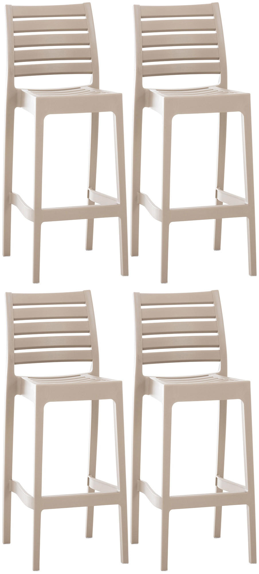 BARHOCKER 4er Set Turam Kunststoff Schlamm - Schlammfarben, Kunststoff (45/105/51cm) - DELUKE