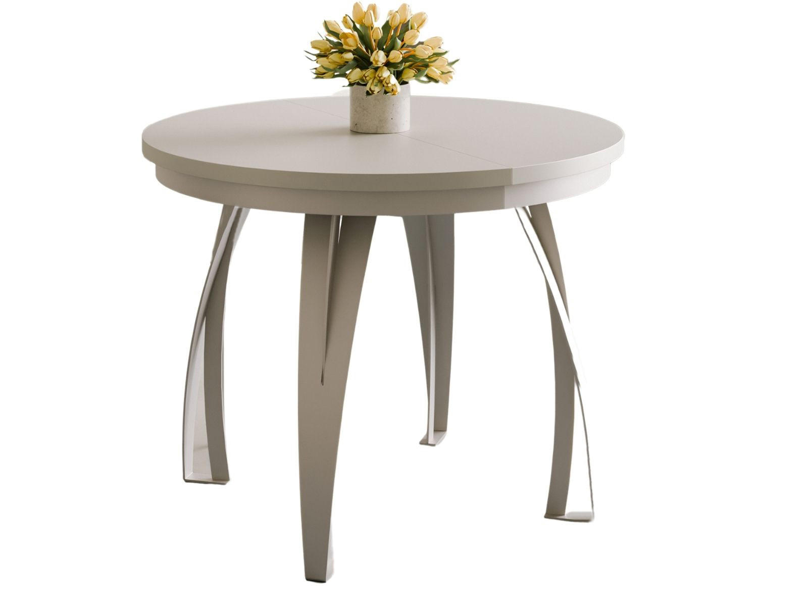 ESSTISCH LUGOS ausziehbar Ø 100Kaschmir - Kaschmir, Holzwerkstoff (100/100/77cm) - Compleo24