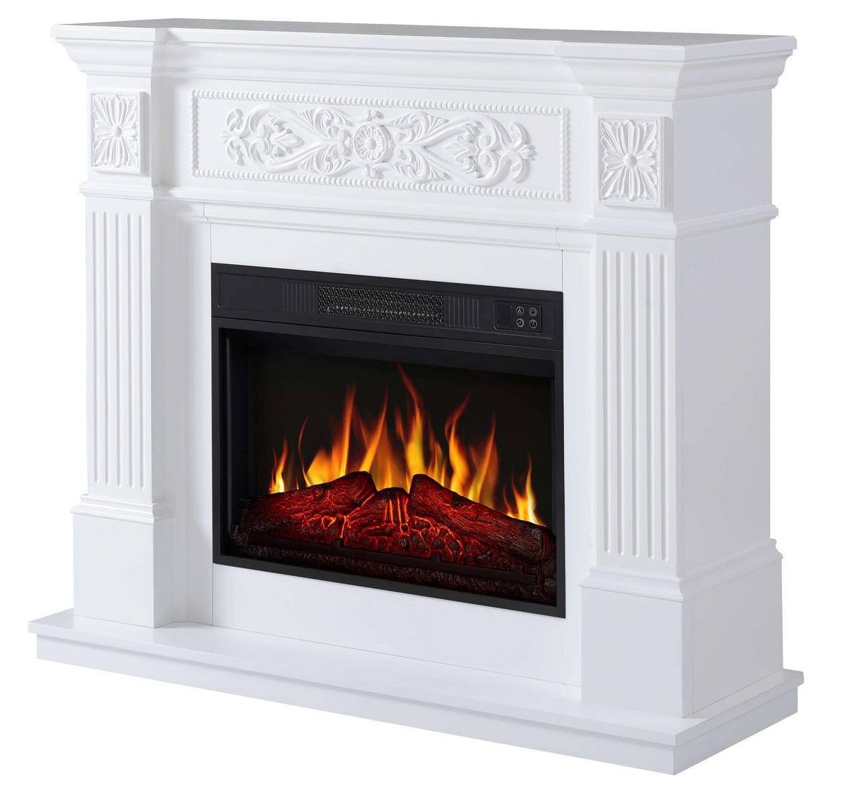 ELEKTROKAMIN Toscana AF23S Weiß – Breite 107 cm, 3D-Flammeneffekt, LED-Beleuchtung, Heizfunktion - Weiß, Glas/Holzwerkstoff (106.6/92.5/37cm) - ArtiFlame
