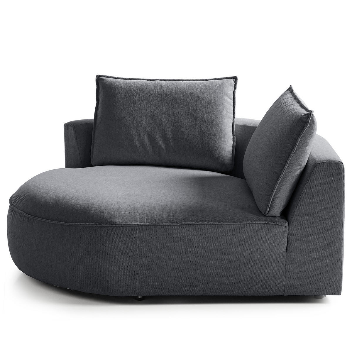 OTTOMANE - modular - Schwarz/Grau, Kunststoff/Textil (126/82/154cm) - home24