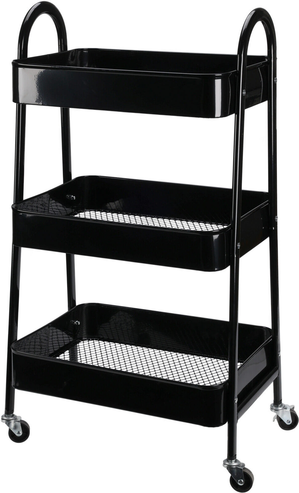 SERVIERWAGEN Basic Schwarz 32/9/45 cm Metall - Schwarz, Metall (32/45/9cm) - Mondex