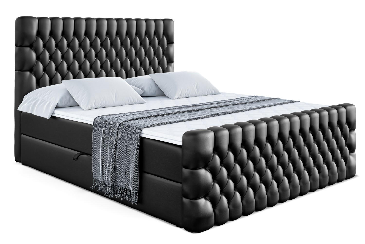 ALTDECOR AMERICKÁ postel SERENE-Z – 140 x 200 – H3 – vysoce lesklá černá