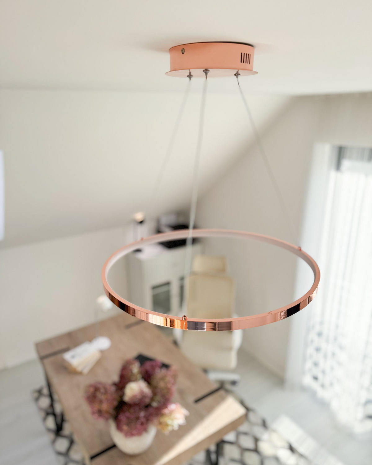 HÄNGELEUCHTE Jordan 50/50/100 cm - Roségold, Metall (50/50/100cm) - Beliani