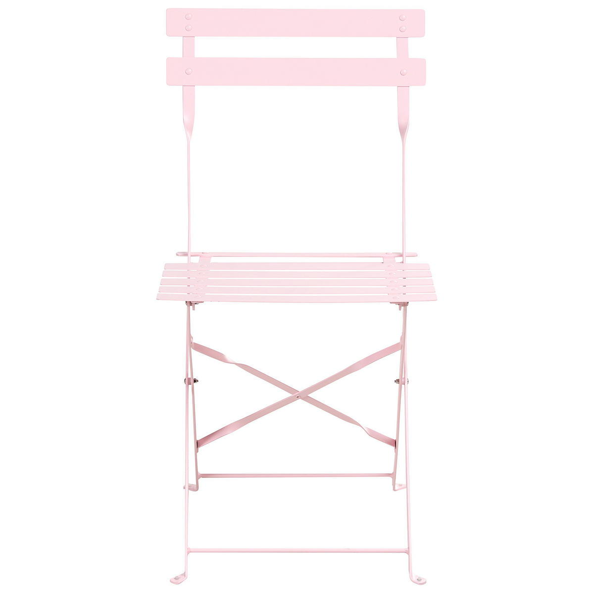 GARTENMÖBEL Set 4-Sitzer klappbar Metall Pastellrosa Fiori - Pink, Metall - Beliani
