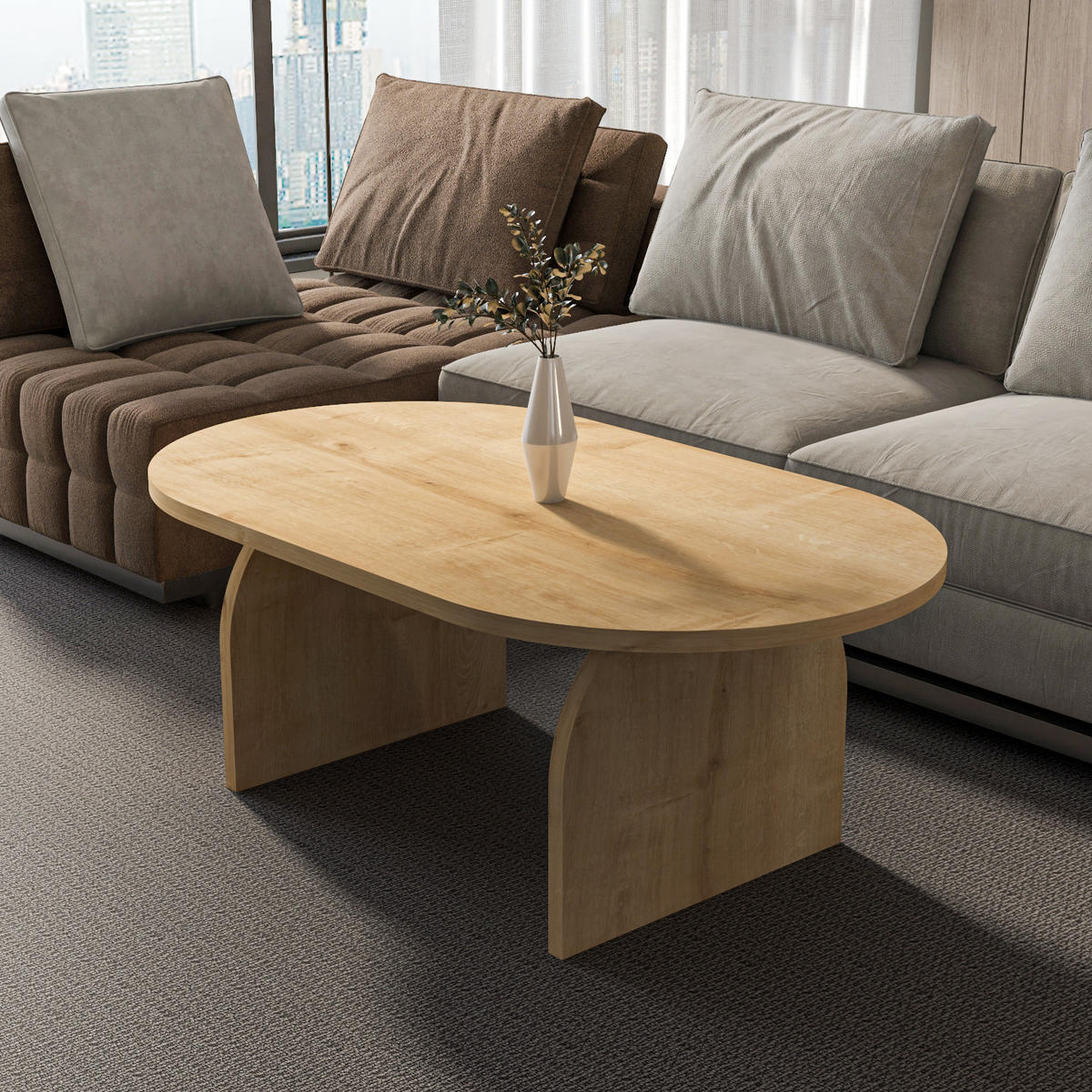 COUCHTISCH Mono Saphireiche - Honigeiche, Holzwerkstoff (120/60/43cm) - Decorotika