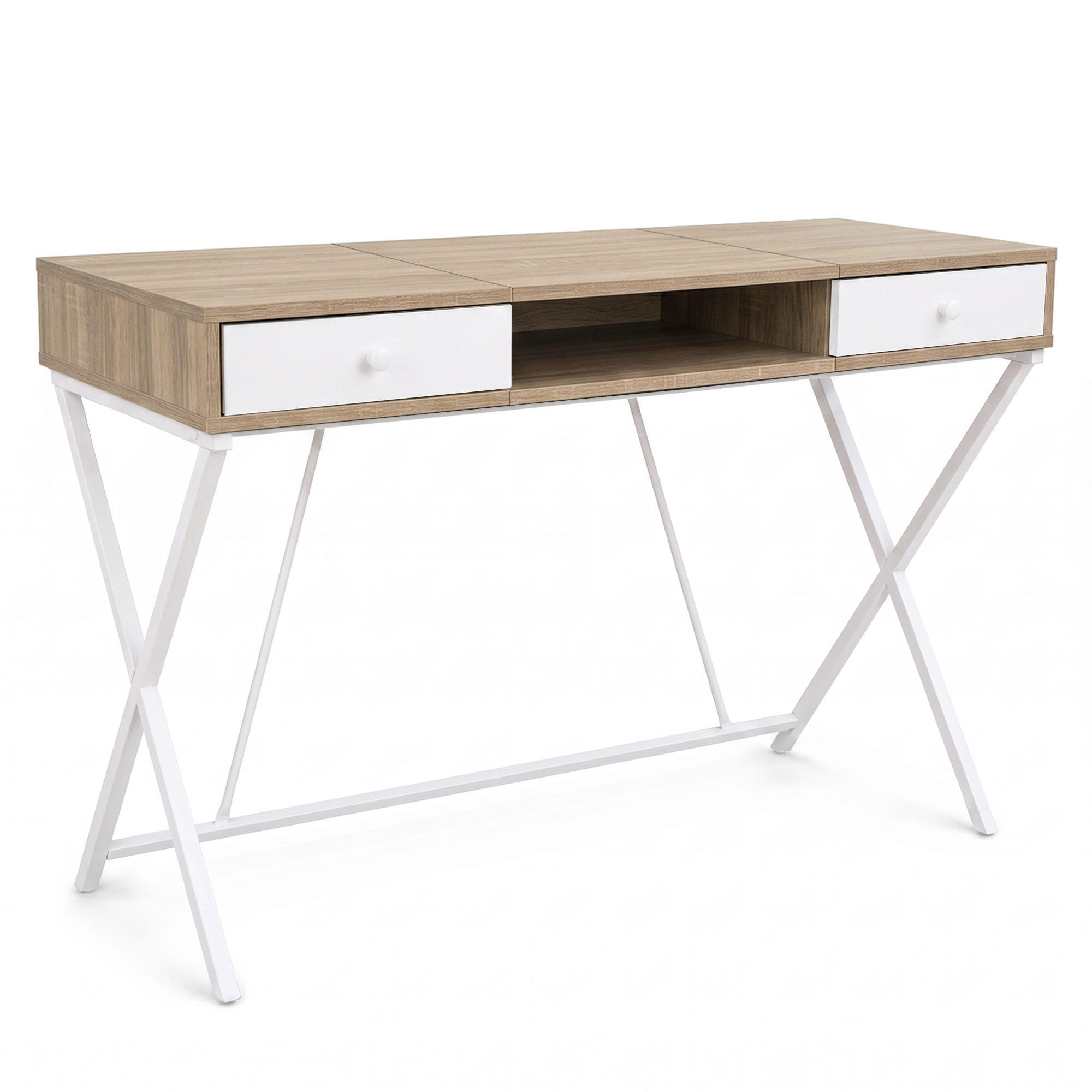 SCHREIBTISCH CROSSLINE 120 cm Eiche Sonoma - Weiß/Sonoma Eiche, Holzwerkstoff (50/120/80.5cm) - Akord