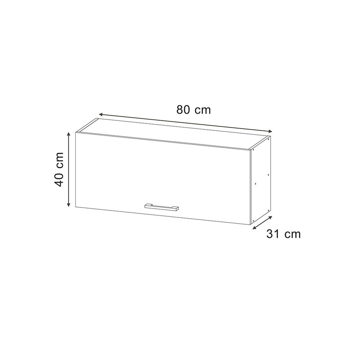 HÄNGESCHRANK R-Line, Weiß Landhaus/Weiß, 80 cm Flach - Weiß, Holzwerkstoff (80/40/31cm) - Vicco