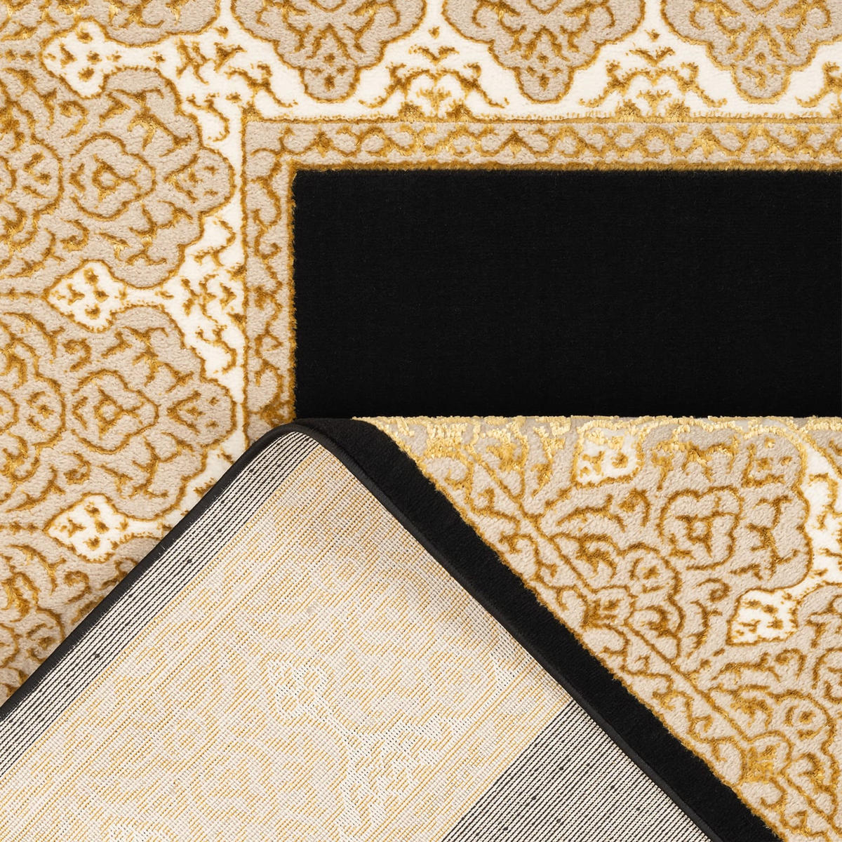TEPPICH Kurzflor Orientalisch Wohnzimmer Gold Rechteckig 200x280 - Goldfarben, Textil (200/280cm) - KADIMA DESIGN