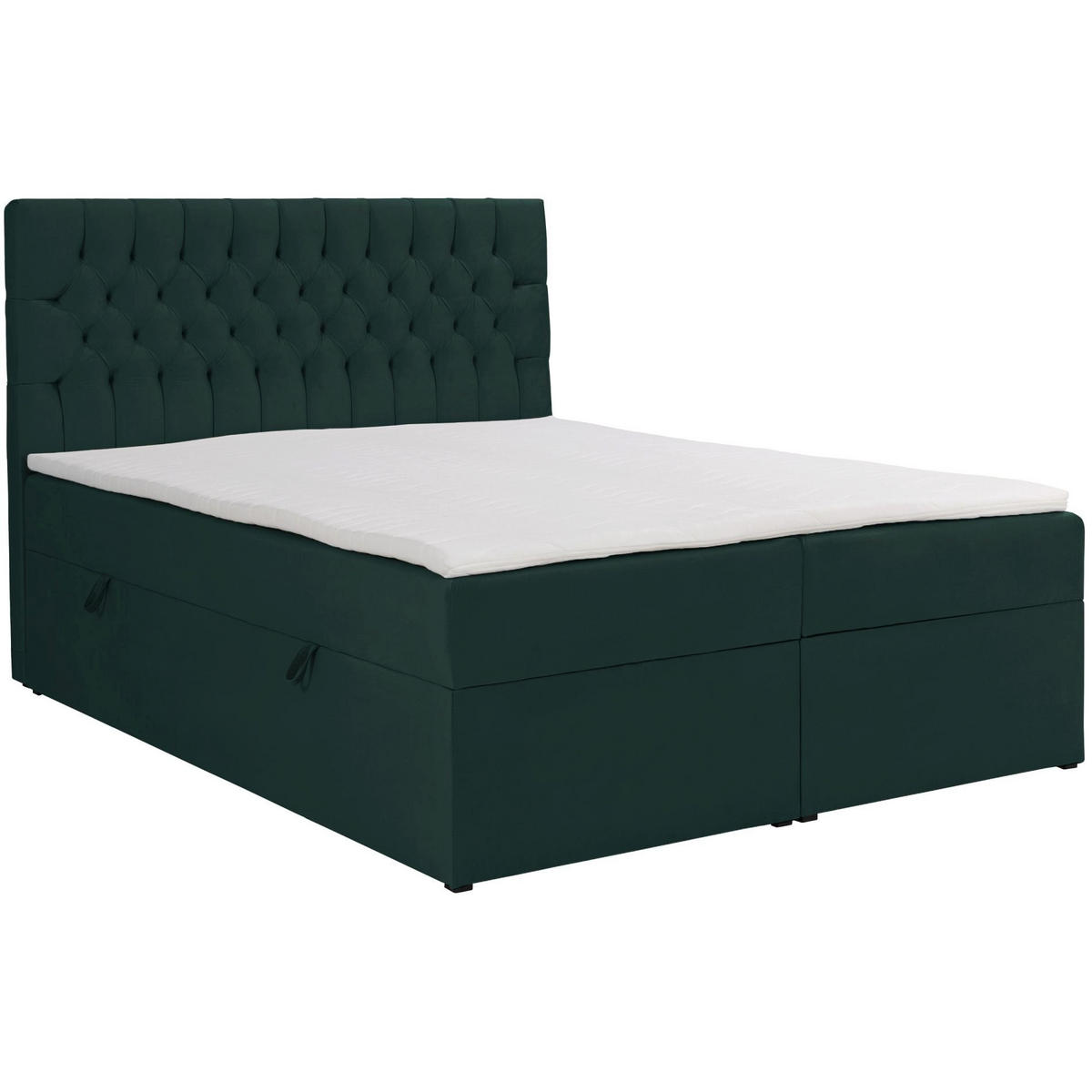 BOXBETT Daissy Flaschengrün Samt 160x200 cm - Grün, Textil (160/200cm) - Selsey