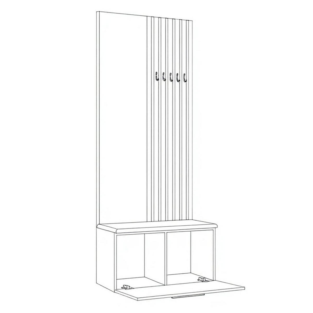 GARDEROBENSCHRANK MODULO 80,6/204/40 cm Modern Garderobe-Set Grau - Schwarz/Grau, Holzwerkstoff (80.6/204/40cm) - MASSENO