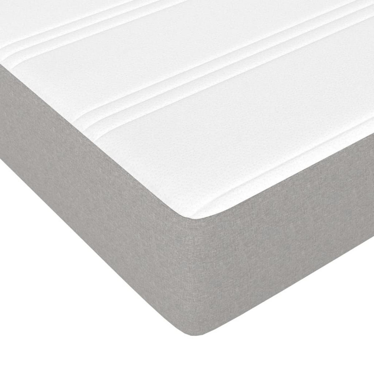 BOXBETT Mit Matratze Hellgrau 140/200 Cm Stoff - Weiß, Textil (140/200cm) - vidaXL