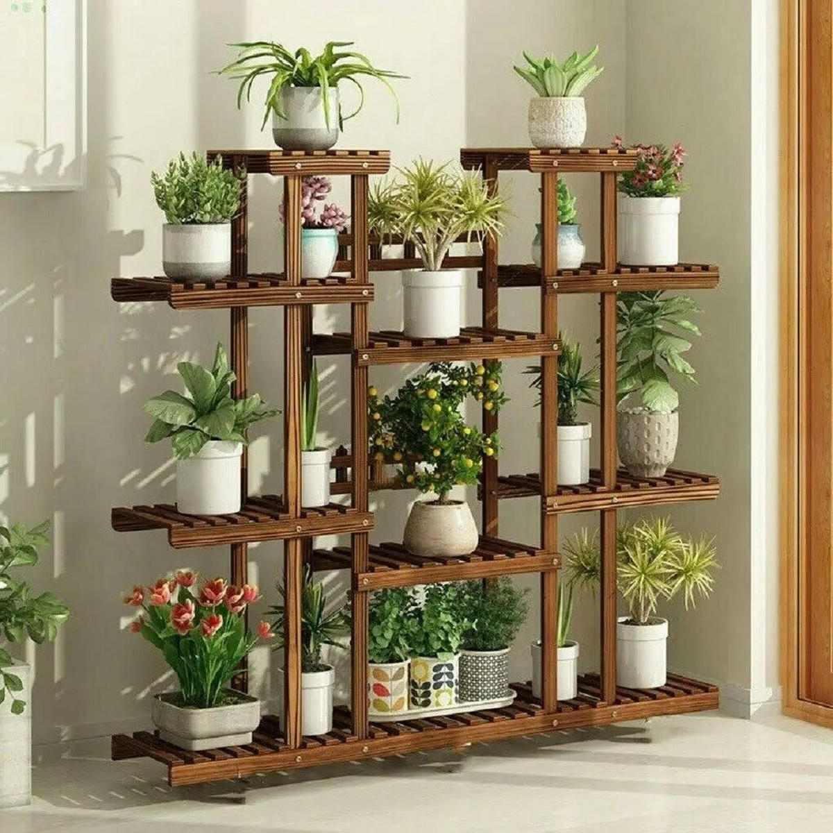 PFLANZENREGAL mit 6 Ebenen, Braun - Braun, Holz (114.3/116.8/25.4cm) - Kaket